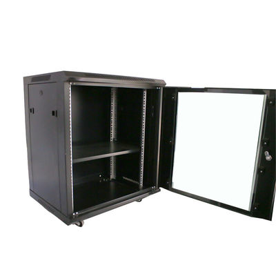 Salle de serveurs Armoire réseau montée sur le mur avec refroidissement et boîtier en verre trempé