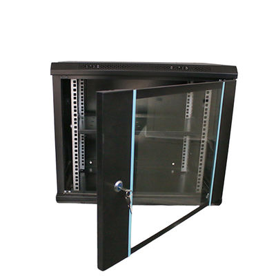 Salle de serveurs 9u Monture murale Serveur rack avec porte en verre de conception 19 pouces armoires réseau