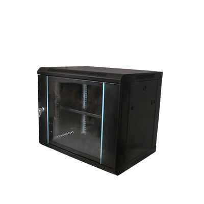 Salle de serveurs 9u Monture murale Serveur rack avec porte en verre de conception 19 pouces armoires réseau