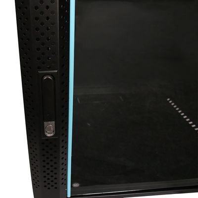 Armoire de rangement de réseau noir personnalisé de 19 pouces avec boîtier en métal de porte de verre Serveur OEM